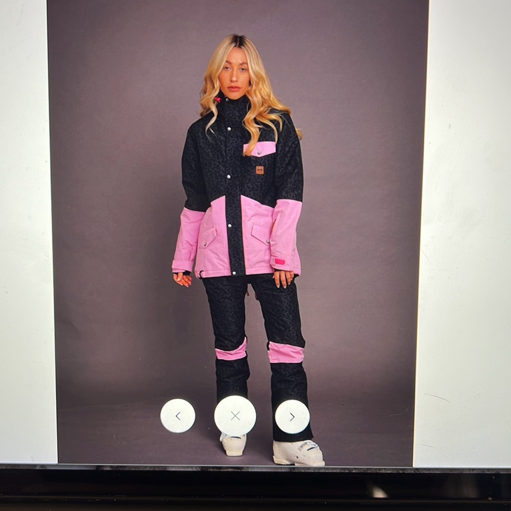 Women's Black and Pink Ski & Snow Jacket